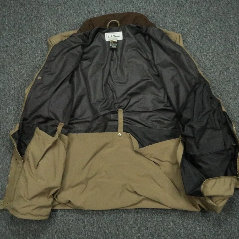 VINTAGE LL Bean Jacket Mens XL Green Brown Gorpcore‎ GTX Full Zip Pockets Chores